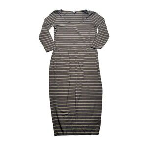 Premise Dresses XS Striped Long Sleeve Maxi Dress Women Black Casual Comfortable